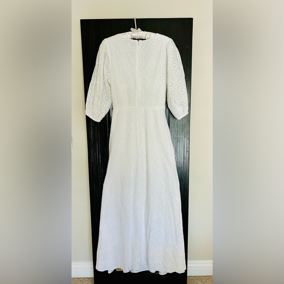 Hutch Anthropologie White Eyelet Cutout Maxi Dress Size 8 - Picture 6 of 9